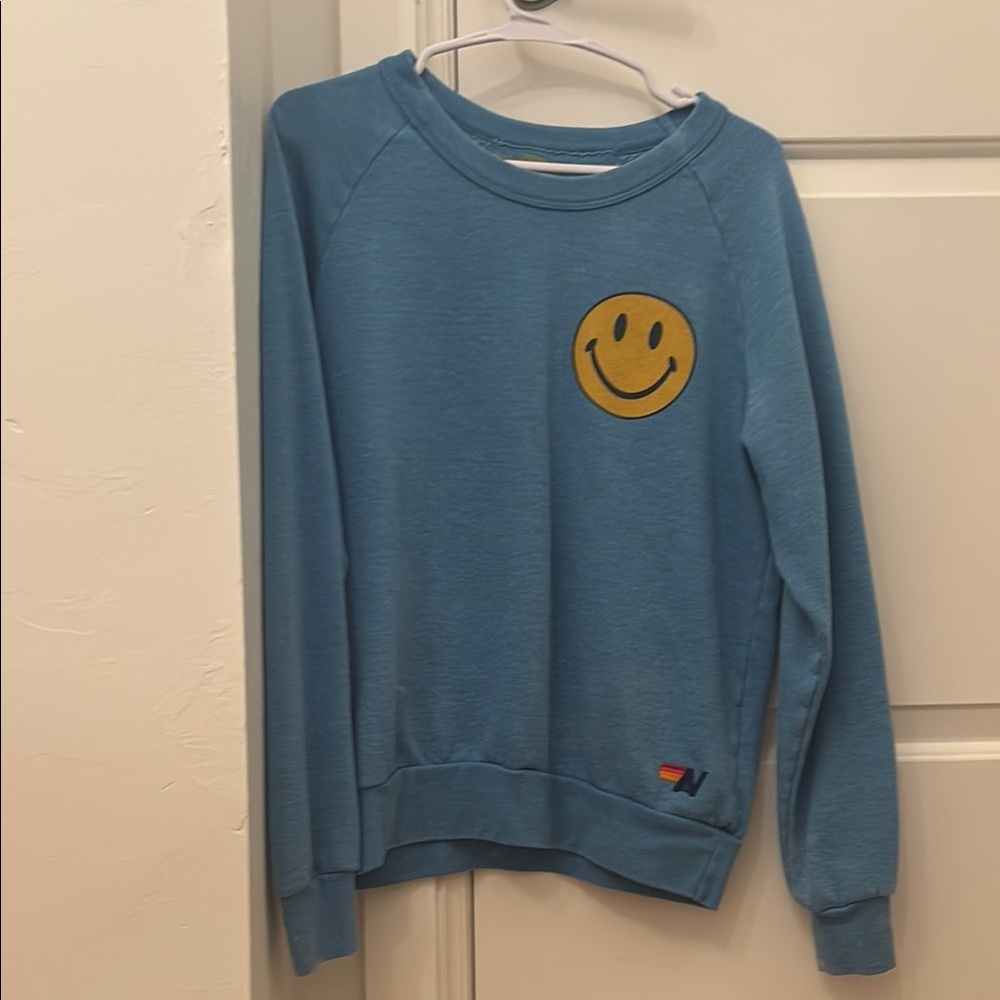 Aviator Nation Blue Sweatshirt with Yellow Logo